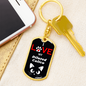 I Love My Diluted Calico Cat Keychain Stainless Steel or 18k Gold Dog Tag Keyring-Express Your Love Gifts