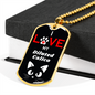 I Love My Diluted Calico Cat Necklace Stainless Steel or 18k Gold Dog Tag 24" Chain-Express Your Love Gifts