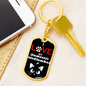 I Love My Domestic Mediumhair Cat Keychain Stainless Steel or 18k Gold Dog Tag Keyring-Express Your Love Gifts
