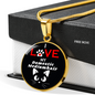 I Love My Domestic Mediumhair Necklace Circle Pendant Stainless Steel or 18k Gold 18-22"-Express Your Love Gifts
