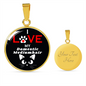 I Love My Domestic Mediumhair Necklace Circle Pendant Stainless Steel or 18k Gold 18-22"-Express Your Love Gifts