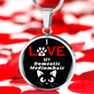 I Love My Domestic Mediumhair Necklace Circle Pendant Stainless Steel or 18k Gold 18-22"-Express Your Love Gifts