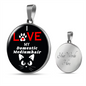 I Love My Domestic Mediumhair Necklace Circle Pendant Stainless Steel or 18k Gold 18-22"-Express Your Love Gifts