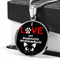 I Love My Domestic Mediumhair Necklace Circle Pendant Stainless Steel or 18k Gold 18-22"-Express Your Love Gifts