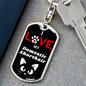 I Love My Domestic Shorthair Cat Keychain Stainless Steel or 18k Gold Dog Tag Keyring-Express Your Love Gifts