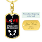 I Love My Domestic Shorthair Cat Keychain Stainless Steel or 18k Gold Dog Tag Keyring-Express Your Love Gifts