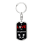 I Love My Dragon Li Cat Keychain Stainless Steel or 18k Gold Dog Tag Keyring-Express Your Love Gifts