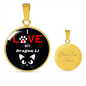 I Love My Dragon Li Necklace Circle Pendant Stainless Steel or 18k Gold 18-22"-Express Your Love Gifts
