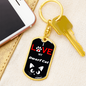 I Love My Dwarf Cat Cat Keychain Stainless Steel or 18k Gold Dog Tag Keyring-Express Your Love Gifts