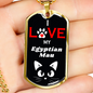 I Love My Egyptian Mau Cat Necklace Stainless Steel or 18k Gold Dog Tag 24" Chain-Express Your Love Gifts