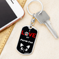 I Love My Farm Cat Cat Keychain Stainless Steel or 18k Gold Dog Tag Keyring-Express Your Love Gifts