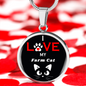 I Love My Farm Cat Necklace Circle Pendant Stainless Steel or 18k Gold 18-22"-Express Your Love Gifts