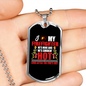I Love My Firefighter Gift Stainless Steel or 18k Gold Dog Tag 24" Chain-Express Your Love Gifts