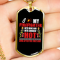 I Love My Firefighter Gift Stainless Steel or 18k Gold Dog Tag 24" Chain-Express Your Love Gifts