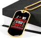 I Love My Firefighter Gift Stainless Steel or 18k Gold Dog Tag 24" Chain-Express Your Love Gifts