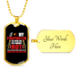I Love My Firefighter Gift Stainless Steel or 18k Gold Dog Tag 24" Chain-Express Your Love Gifts