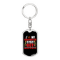 I Love My Firefighter Keychain Stainless Steel or 18k Gold Dog Tag Keyring-Express Your Love Gifts