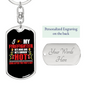 I Love My Firefighter Keychain Stainless Steel or 18k Gold Dog Tag Keyring-Express Your Love Gifts