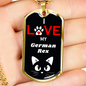 I Love My German Rex Cat Necklace Stainless Steel or 18k Gold Dog Tag 24" Chain-Express Your Love Gifts