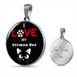 I Love My German Rex Necklace Circle Pendant Stainless Steel or 18k Gold 18-22"-Express Your Love Gifts