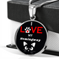 I Love My Hemingway Cat Necklace Circle Pendant Stainless Steel or 18k Gold 18-22"-Express Your Love Gifts