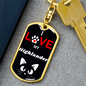 I Love My Highlander Cat Keychain Stainless Steel or 18k Gold Dog Tag Keyring-Express Your Love Gifts