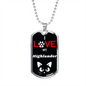 I Love My Highlander Cat Necklace Stainless Steel or 18k Gold Dog Tag 24" Chain-Express Your Love Gifts