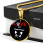 I Love My Housecat Necklace Circle Pendant Stainless Steel or 18k Gold 18-22"-Express Your Love Gifts