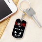 I Love My Korn Ja Cat Keychain Stainless Steel or 18k Gold Dog Tag Keyring-Express Your Love Gifts