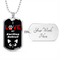 I Love My Kurilian Bobtail Cat Necklace Stainless Steel or 18k Gold Dog Tag 24" Chain-Express Your Love Gifts