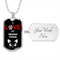 I Love My Maine Coon Cat Necklace Stainless Steel or 18k Gold Dog Tag 24" Chain-Express Your Love Gifts