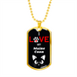 I Love My Maine Coon Cat Necklace Stainless Steel or 18k Gold Dog Tag 24" Chain-Express Your Love Gifts