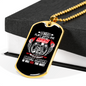 I Love My Man Trucker Dog Tag Stainless Steel or 18k Gold 24" Chain-Express Your Love Gifts