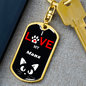 I Love My Manx Cat Keychain Stainless Steel or 18k Gold Dog Tag Keyring-Express Your Love Gifts