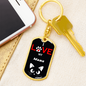 I Love My Manx Cat Keychain Stainless Steel or 18k Gold Dog Tag Keyring-Express Your Love Gifts