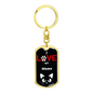 I Love My Manx Cat Keychain Stainless Steel or 18k Gold Dog Tag Keyring-Express Your Love Gifts