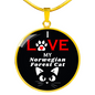 I Love My Norwegian Forest Cat Necklace Circle Pendant Stainless Steel or 18k Gold 18-22"-Express Your Love Gifts