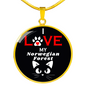 I Love My Norwegian Forest Necklace Circle Pendant Stainless Steel or 18k Gold 18-22"-Express Your Love Gifts