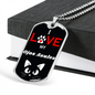 I Love My Ojos Azules Cat Necklace Stainless Steel or 18k Gold Dog Tag 24" Chain-Express Your Love Gifts