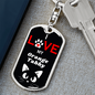I Love My orange Tabby Cat Keychain Stainless Steel or 18k Gold Dog Tag Keyring-Express Your Love Gifts