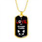 I Love My orange Tabby Cat Necklace Stainless Steel or 18k Gold Dog Tag 24" Chain-Express Your Love Gifts