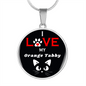 I Love My orange Tabby Necklace Circle Pendant Stainless Steel or 18k Gold 18-22"-Express Your Love Gifts