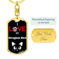 I Love My oregon Rex Cat Keychain Stainless Steel or 18k Gold Dog Tag Keyring-Express Your Love Gifts