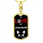 I Love My Peterbald Cat Keychain Stainless Steel or 18k Gold Dog Tag Keyring-Express Your Love Gifts