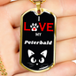 I Love My Peterbald Cat Necklace Stainless Steel or 18k Gold Dog Tag 24" Chain-Express Your Love Gifts