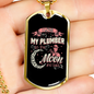 I Love My Plumber Necklace Stainless Steel or 18k Gold Dog Tag 24" Chain-Express Your Love Gifts