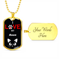 I Love My Raas Cat Necklace Stainless Steel or 18k Gold Dog Tag 24" Chain-Express Your Love Gifts