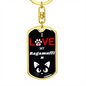 I Love My Ragamuffin Cat Keychain Stainless Steel or 18k Gold Dog Tag Keyring-Express Your Love Gifts
