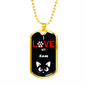 I Love My Sam Cat Necklace Stainless Steel or 18k Gold Dog Tag 24" Chain-Express Your Love Gifts