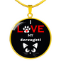 I Love My Serengeti Necklace Circle Pendant Stainless Steel or 18k Gold 18-22"-Express Your Love Gifts